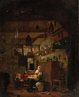 Thomas Wijck Prints: Interior of a Dutch Farm Cottage, 1631-1677. Creator: Thomas Wijck