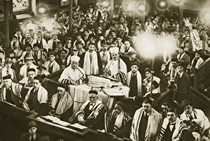 Reader Prints: Interior of an East End synagogue during a festival, London, 20th century. Artist