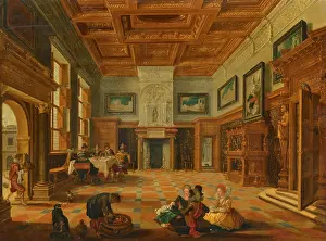 Interior with an elegant gathering, First Half of 17th century. Creator: Bassen, Bartholomeus Corneliszoon van (1590-1652)