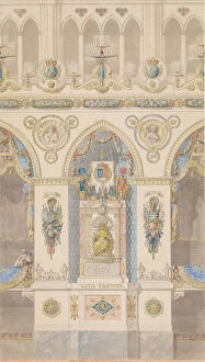 Rheims Cathedral Gallery: Interior Elevation, Reims Cathedral, n.d.. Creators: Charles Percier