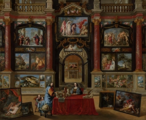 Mauritshuis Prints: Interior with Figures in a Picture Gallery, 1672. Creator: Gonzales Cockes