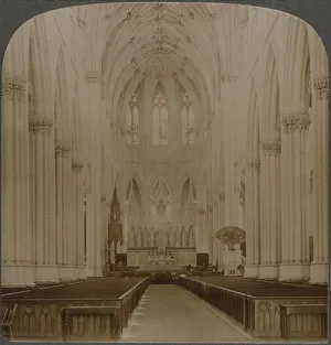 Stereogram Prints: Interior finest Gothic structure in U. S. - St. Patricks Cathedral, New York, c1900