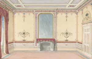 Crace Gallery: Interior: Fireplace wall, 19th century. Creator: John Gregory Crace