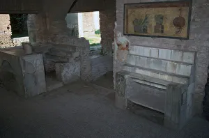 Interior of a food-shop in the Roman city of Ostia, 2nd century Interior of a food-shop in the Roman city of Ostia, 2nd century