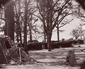 Sandbags Prints: Interior of Fort Steadman, front of Petersburg, 1864. Creator: Tim O Sullivan