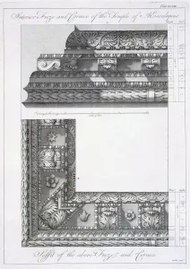 Twisting Prints: Interior frieze and cornice of the Temple of Aesculapius, pub. 1764. Creator: Robert Adam
