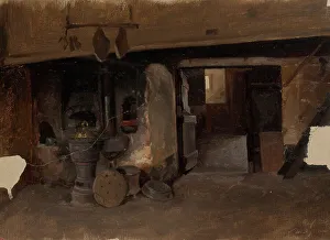 Anders Ekman Prints: Interior of a German farmhouse, 1850-1855. Creator: Karl Anders Ekman