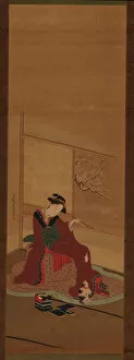 Interior: a girl and a kitten, Edo period, late 18th century. Creator: Katsukawa Shuncho