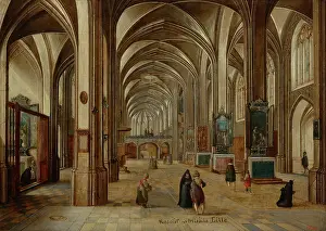 Oil On Metal Prints: Interior of the Gothic Church, between 1605-1615. Creator: Hendrik van Steenwyck