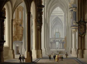 Delen Dirck Van Prints: Interior of a Gothic Church, 1641. Creator: Dirck van Delen