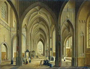 Neo Classical Prints: Interior of a Gothic Church, 1793. Creator: Johann Ludwig Ernst Morgenstern