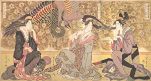 Interior of the House called Ogiya, ca. 1800. Creator: Chokosai Eisho