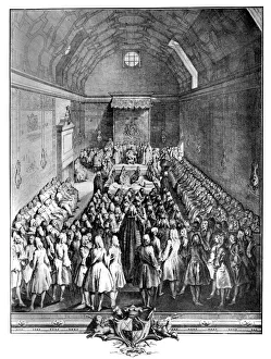 Interior of the House of Lords, Westminster, in 1742, (c1902-1905). Artist: John Pine