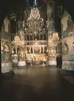 Images Dated 5th June 2013: Interior with the iconostasis in the Assumption of the Blessed Virgin Cathedral in the Moscow