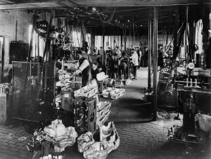 Interior of the Iris works, Willesden, London, c1907