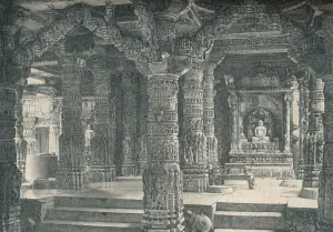 Jain Prints: The Interior of a Jain Temple at Mount Abu in Rajputana, c1903, (1904)