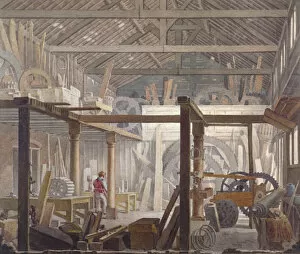 Roof Gallery: Interior of John Bunyans meeting house in Zoar Street, Southwark, London, 1822