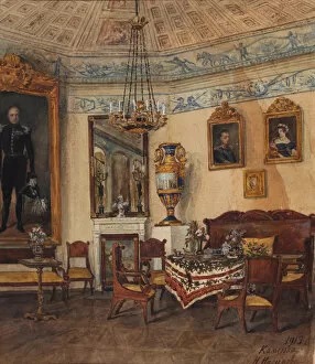 Gouache On Paper Gallery: Interior in the Kamenka Estate of the Podolia Governorate, 1913