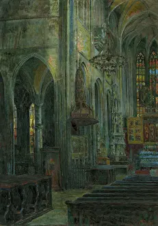 Interior of Kosice Cathedral, 1910-1930. Creator: Florian Milan