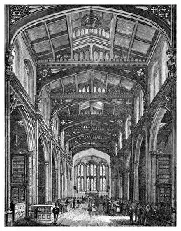 Interior of the Library, Guildhall, City of London, 1886
