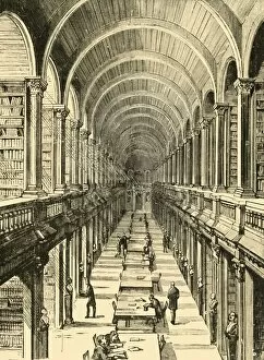 Interior of the Library, Trinity College, 1898. Creator: Unknown