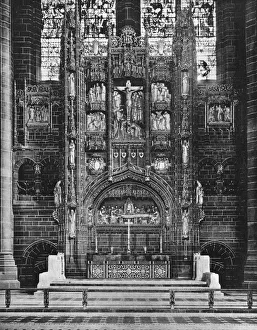Interior of Liverpool Cathedral, 1924-1926.Artist: Stewart Bale Interior of Liverpool Cathedral, 1924-1926.Artist: Stewart Bale