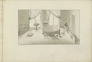 High Chair Prints: Interior of a living room in Amersfoort, 1840. Creator: Anon