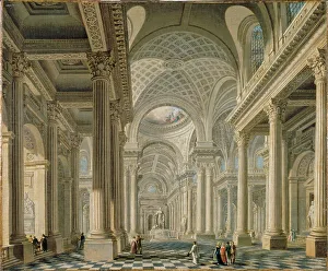 Cupola Prints: Interior of the Madeleine church after the project of Contant d'Ivry