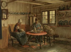 Fishing Net Prints: Interior in Marken, 1878. Creator: Xavier Mellery
