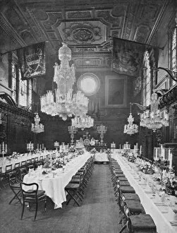 Dining Hall Gallery: Interior of Mercers Hall, City of London, c1910 (1911). Artist: Sandell Ltd