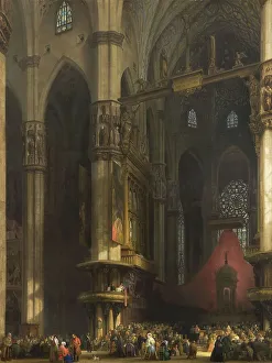 Interior of the Milan Cathedral, 1840. Creator: Bisi, Luigi (1814-1886)