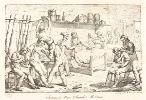 Dormitory Prints: Interior of a Military Chamber. Creator: Louis Albert Guislain Baclere d Albe