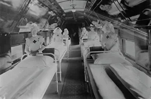 Railway Carriage Prints: Interior Military Hospital car, C.P.R.'Y, 1917. Creator: Bain News Service