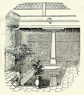 John Frost Prints: Interior of a modern Mexican house, 1849. Creator: Unknown