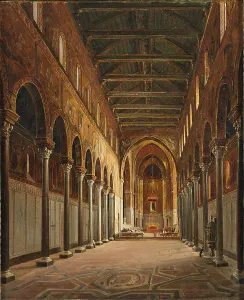 Monreale Prints: Interior of the Monreale Cathedral Santa Maria Nuova. Artist: Vervloet, Frans (1795-1872)