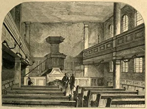 Interior of the Moravian Chapel in Fetter Lane, 1897. Creator: Unknown