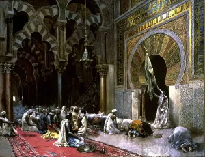Prayer Mat Prints: Interior of a Mosque at Cordova, c1880. Creator: Edwin Lord Weeks