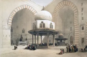 Mamluk Dynasty Prints: Interior of the Mosque of the Sultan al-Ghuri, Cairo, Egypt, 19th century. Artist