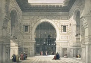 Mamluk Dynasty Prints: Interior of the Mosque of Sultan Hassan, Cairo, Egypt, 19th century
