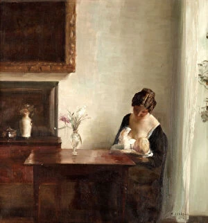 Carl 1863 1935 Gallery: Interior with Mother and Child