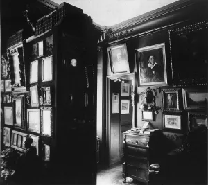Onegin Prints: Interior of the Museum of the author and Historian Alexander Onegin in Paris, 1920s