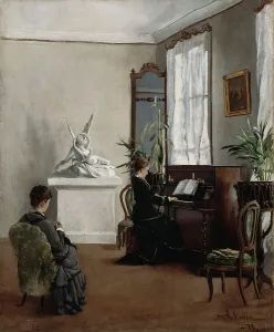Uotila Aukusti Prints: Interior from a Musical Home, 1879. Creator: Aukusti Uotila