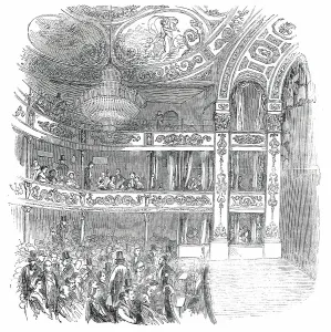 Stalls Prints: Interior of the New Olympic Theatre, Strand, 1850. Creator: Unknown