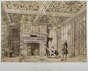 Panelling Prints: Interior of the Old House, Gravel Lane, City of London, 1840