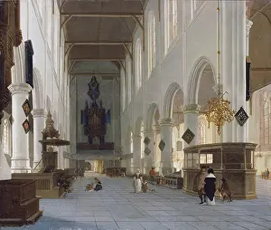 Hendrick Cornelisz Van Vliet Prints: The Interior of the Oude Kerk in Delft, c1660-1663. Creator: Hendrik Cornelisz. van Vliet
