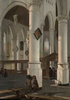 Interior of the Oude Kerk, Delft, probably 1650. Creator: Emanuel de Witte Interior of the Oude Kerk, Delft, probably 1650. Creator: Emanuel de Witte