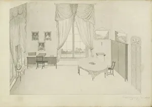 Java Indonesia Prints: Interior of the palace in Buitenzorg in West-Java, 1842. Creator: Anon