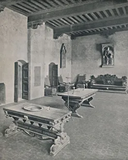 Edward F Prints: Interior Palazzo Davanzati, Florence. With Two 16th Century Tables, 1928