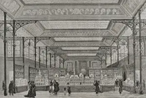 Interior of the Pavilion of the City of Paris at the Champ de Mars, Paris Exposition, 1878. Creator: Unknown
