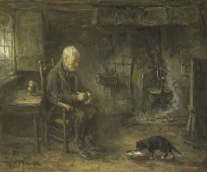 Israels Josef Prints: Interior of a Peasant Hut, c.1882. Creator: Jozef Israels